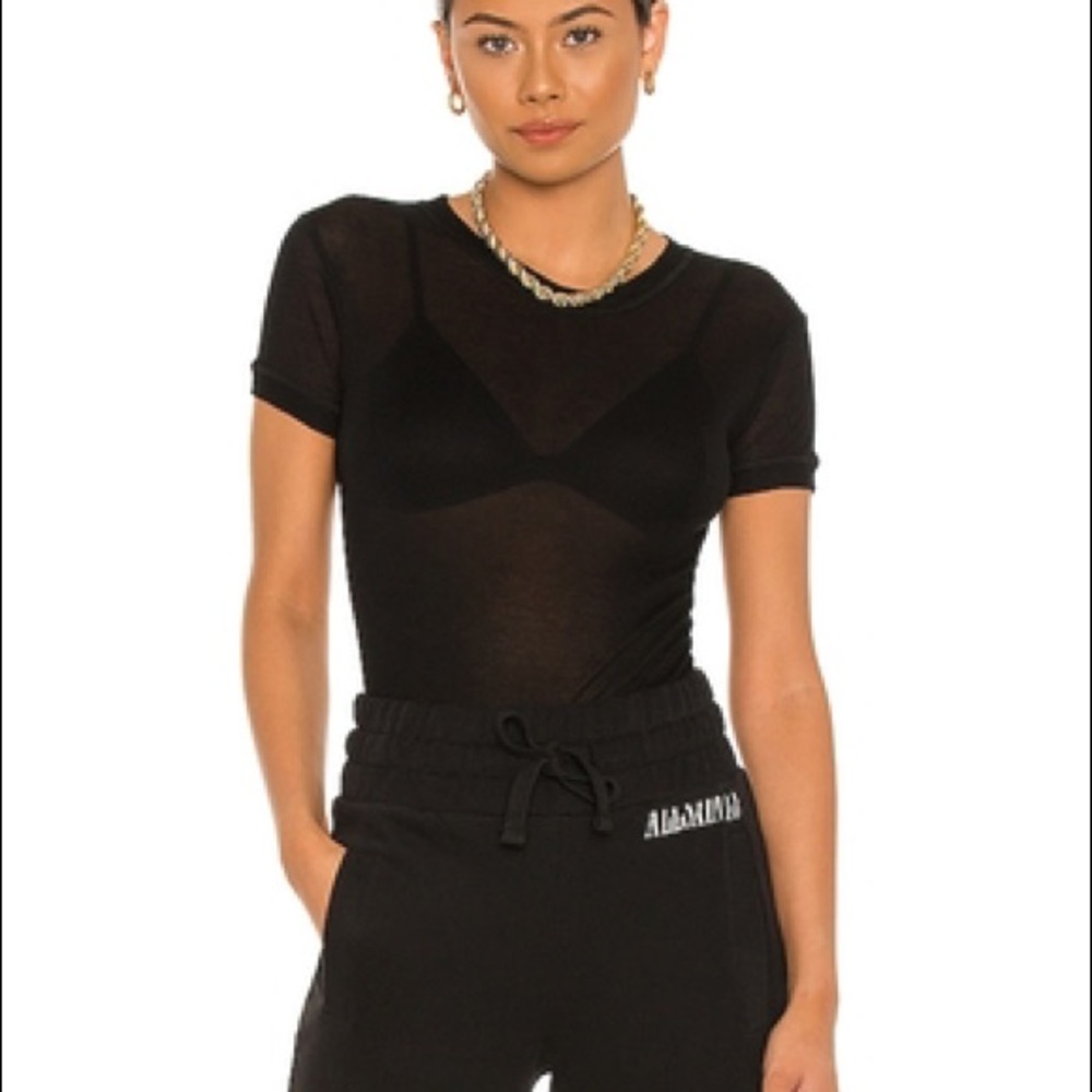 All Saints Black Sheer Tee